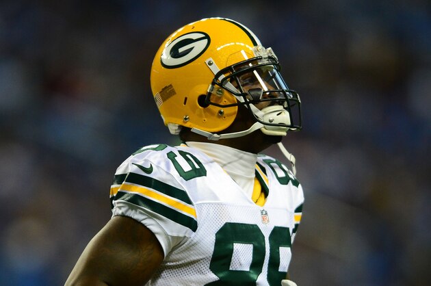Nov 28, 2013; Detroit, MI, USA; Green Bay Packers wide receiver James Jones (89) against the Detroit Lions at Ford Field. Mandatory Credit: Andrew Weber-USA TODAY Sports
