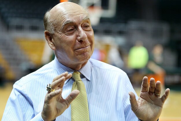 Jan 22, 2014; Coral Gables, FL, USA;  College basketball announcer Dick Vitale before a game between the Duke Blue Devils and Miami Hurricanes at BankUnited Center. Mandatory Credit: Robert Mayer-USA TODAY Sports