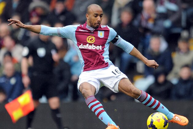 BIRMINGHAM, ENGLAND - FEBRUARY 8:  Fabian Delph of Aston Villa in action during the Barclays Premier League match between Aston Villa and West Ham United at Villa Park on February 8, 2014 in Birmingham, England. (Photo by Clint Hughes/Getty Images)