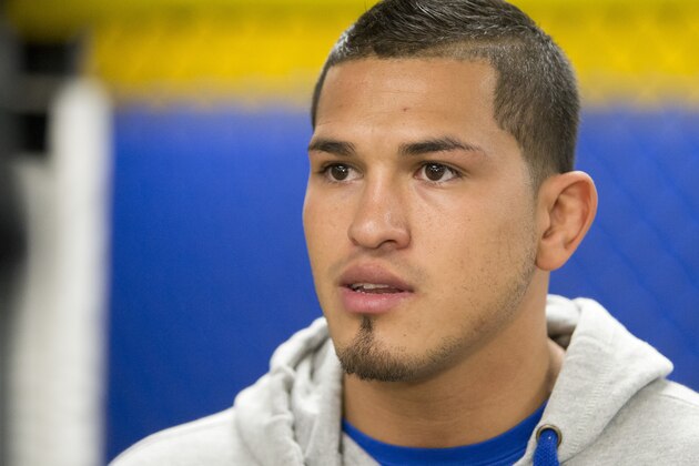 MILWAUKEE, WI - JANUARY 16:  Anthony Pettis takes an interview during Media Day at Roufusport Mixed Martial Arts Academy on January 16, 2014 in Milwaukee, Wisconsin. (Photo by Mike McGinnis/Getty Images)