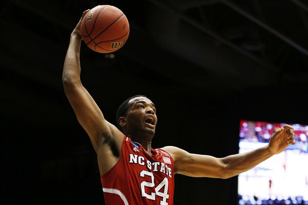 DAYTON, OH - MARCH 18:  T.J. Warren #24 of the North Carolina State Wolfpack dunks against the Xavier Musketeers in the second half during the first round of the 2014 NCAA Men's Basketball Tournament at at University of Dayton Arena on March 18, 2014 in Dayton, Ohio.  (Photo by Gregory Shamus/Getty Images)