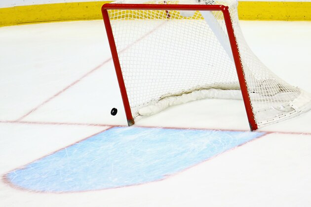 DENVER, CO - JANUARY 21:  The puck enters an empty net to score a goal by the Toronto Maple Leafs against the Colorado Avalanche in the third period at Pepsi Center on January 21, 2014 in Denver, Colorado. The Leafs defeated the Avalanche 5-2.  (Photo by Doug Pensinger/Getty Images)