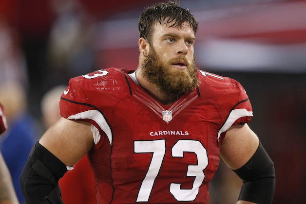 Arizona Cardinals tackle Eric Winston (73) against the Indianapolis Colts during the fist quarter of an NFL football game on Sunday, Nov. 24, 2013 in Glendale, Ariz. (AP Photo/Rick Scuteri)