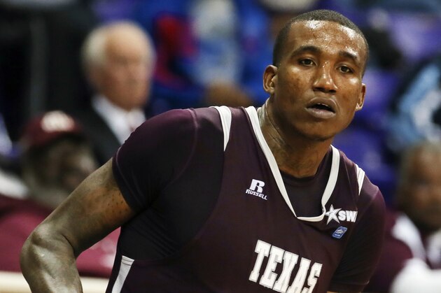 Dec 29, 2013; Fort Worth, TX, USA; Texas Southern Tigers center Aaric Murray (24) during the game against the TCU Horned Frogs at Daniel-Meyer Coliseum. TCU won 77-64.  Mandatory Credit: Kevin Jairaj-USA TODAY Sports