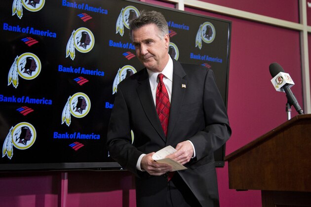 Washington Redskins Executive Vice President/ General Manager Bruce Allen walks off after speaking during a news conference after the firing of head coach Mike Shanahan at Redskins Park on Monday, Dec. 30, 2013, in Ashburn, Va. (AP Photo/ Evan Vucci) Washington Redskins Executive Vice President/ General Manager Bruce Allen walks off after speaking during a news conference after the firing of head coach Mike Shanahan at Redskins Park on Monday, Dec. 30, 2013, in Ashburn, Va. (AP Photo/ Evan Vucci)