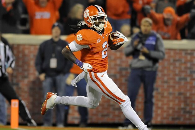 Clemson wide receiver Sammy Watkins crosses into the endzone for a touchdown during the second half of an NCAA college football game against Georgia Tech Thursday, Nov.14, 2013, at Memorial Stadium in Clemson, S.C.Clemson won 55-31. (AP Photo/ Richard Shiro) Clemson wide receiver Sammy Watkins crosses into the endzone for a touchdown during the second half of an NCAA college football game against Georgia Tech Thursday, Nov.14, 2013, at Memorial Stadium in Clemson, S.C.Clemson won 55-31. (AP Photo/ Richard Shiro)