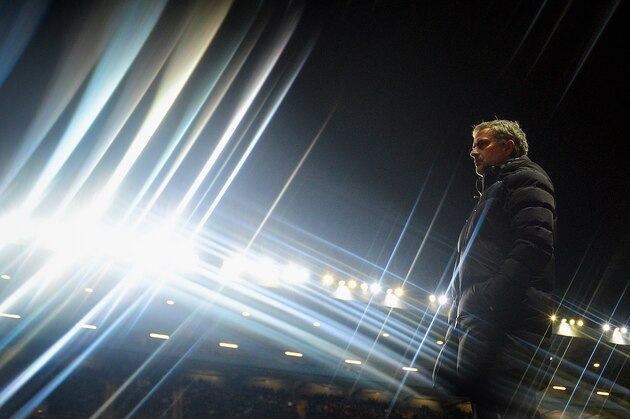 BIRMINGHAM, ENGLAND - MARCH 15:  (EDITORS NOTE: A special effects camera filter was used for this image.)  Jose Mourinho manager of Chelsea looks on during the Barclays Premier League match between Aston Villa and Chelsea at Villa Park on March 15, 2014 in Birmingham, England.  (Photo by Michael Regan/Getty Images)