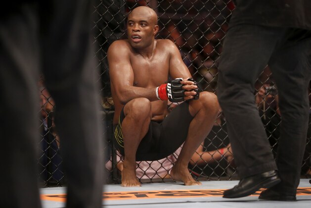 Anderson Silva, from Brazil, during his light heavyweight mixed martial arts bout at the Ultimate Fighting Championship (UFC) 153 in Rio de Janeiro, Brazil, Sunday Oct.  14, 2012. Silva defeated Bonnar. (AP Photo/Felipe Dana)