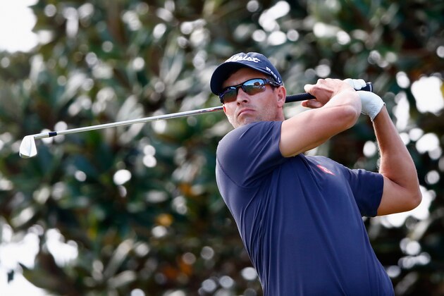 ORLANDO, FL - MARCH 20:  Adam Scott of Australia hits his tee shot on the first hole during the first round of the Arnold Palmer Invitational presented by MasterCard at the Bay Hill Club and Lodge on March 20, 2014 in Orlando, Florida.  (Photo by Sam Greenwood/Getty Images)