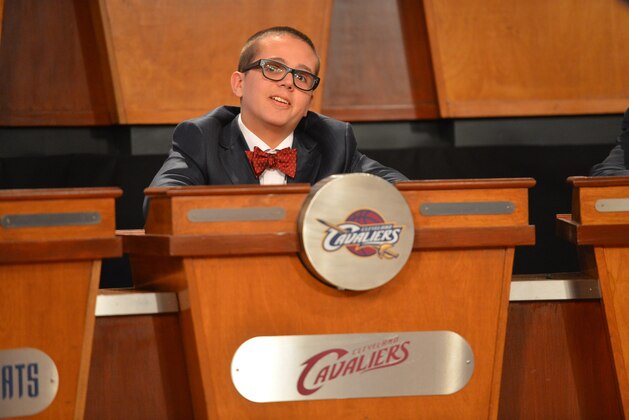 NEW YORK, NY - MAY 21: Owner's Son Nick Gilbert of the Cleveland Cavaliers looks on during the 2013 NBA Draft Lottery on May 21, 2013 at the ABC News' 'Good Morning America' Times Square Studio in New York City. NOTE TO USER: User expressly acknowledges and agrees that, by downloading and/or using this photograph, user is consenting to the terms and conditions of the Getty Images License Agreement.  Mandatory Copyright Notice: Copyright 2013 NBAE (Photo by Jesse D. Garrabrant/NBAE via Getty Images)