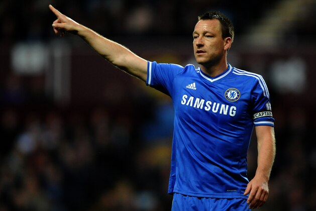 Chelsea's John Terry during the English Premier League soccer match between Aston Villa and Chelsea at Villa Park, Birmingham, England, Saturday, March 15, 2014.  (AP Photo/Rui Vieira)