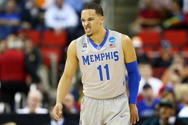 RALEIGH, NC - MARCH 21:  Michael Dixon Jr. #11 of the Memphis Tigers reacts in the first half against the George Washington Colonials during the Second Round of the 2014 NCAA Basketball Tournament at PNC Arena on March 21, 2014 in Raleigh, North Carolina.  (Photo by Streeter Lecka/Getty Images)