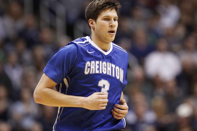 Mar 1, 2014; Cincinnati, OH, USA; Creighton Bluejays forward Doug McDermott (3) during the first half against the Xavier Musketeers at the Cintas Center. Xavier defeated Creighton 75-69. Mandatory Credit: Frank Victores-USA TODAY Sports