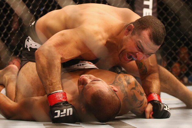 BRISBANE, AUSTRALIA - DECEMBER 07:  Shogun Rua of Brazil Celebrates a knockout victory against James Te Huna of Australia in thier heavyweight fight during the UFC Fight Night at the Brisbane Entertainment Centre on December 7, 2013 in Brisbane, Australia.  (Photo by Chris Hyde/Getty Images)