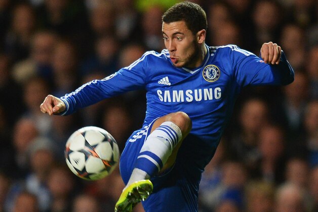 LONDON, ENGLAND - MARCH 18: Eden Hazard of Chelsea controls the ball during the UEFA Champions League Round of 16 second leg match between Chelsea and Galatasaray AS at Stamford Bridge on March 18, 2014 in London, England. (Photo by Mike Hewitt/Getty Images) LONDON, ENGLAND - MARCH 18: Eden Hazard of Chelsea controls the ball during the UEFA Champions League Round of 16 second leg match between Chelsea and Galatasaray AS at Stamford Bridge on March 18, 2014 in London, England. (Photo by Mike Hewitt/Getty Images)