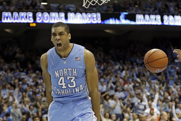North Carolina's James Michael McAdoo celebrates following a dunk against UNC Wilmington during the second half of an NCAA college basketball game in Chapel Hill, N.C., Tuesday, Dec. 31, 2013. North Carolina won 84-51. (AP Photo/Gerry Broome) North Carolina's James Michael McAdoo celebrates following a dunk against UNC Wilmington during the second half of an NCAA college basketball game in Chapel Hill, N.C., Tuesday, Dec. 31, 2013. North Carolina won 84-51. (AP Photo/Gerry Broome)