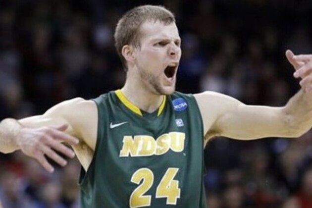 North Dakota State's Taylor Braun encourages fans after his team scored against Oklahoma in the first half of a second-round game of the NCAA men's college basketball tournament in Spokane, Wash., Thursday, March 20, 2014. (AP Photo/Elaine Thompson) North Dakota State's Taylor Braun encourages fans after his team scored against Oklahoma in the first half of a second-round game of the NCAA men's college basketball tournament in Spokane, Wash., Thursday, March 20, 2014. (AP Photo/Elaine Thompson)