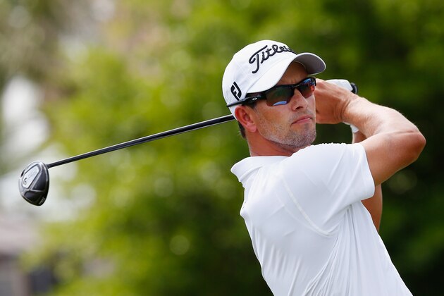 ORLANDO, FL - MARCH 22:  Adam Scott of Australia hits his tee shot on the first hole during the third round of the Arnold Palmer Invitational presented by MasterCard at the Bay Hill Club and Lodge on March 22, 2014 in Orlando, Florida.  (Photo by Sam Greenwood/Getty Images)