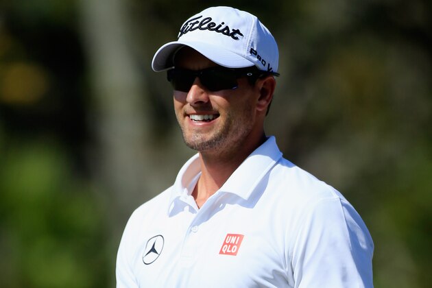 ORLANDO, FL - MARCH 22:  Adam Scott of Australia smiles during the third round of the Arnold Palmer Invitational presented by MasterCard at the Bay Hill Club and Lodge on March 22, 2014 in Orlando, Florida.  (Photo by Michael Cohen/Getty Images)