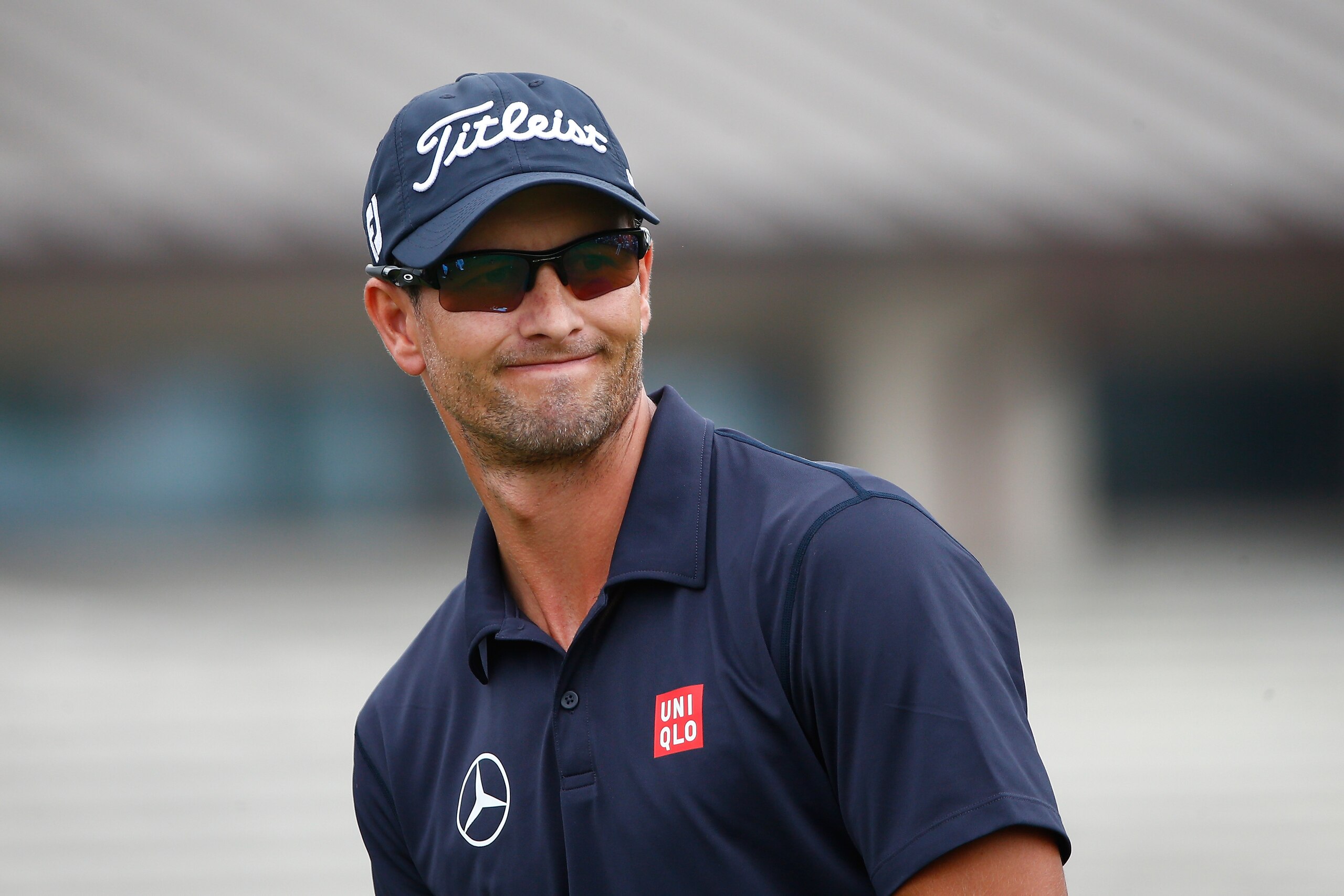 ORLANDO, FL - MARCH 23:  Adam Scott of Australia smiles on the first hole tee during the final round of the Arnold Palmer Invitational presented by MasterCard at the Bay Hill Club and Lodge on March 23, 2014 in Orlando, Florida.  (Photo by Sam Greenwood/Getty Images)