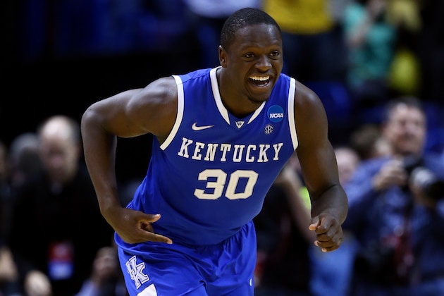 ST LOUIS, MO - MARCH 23: Julius Randle #30 of the Kentucky Wildcats celebrates after defeating the Wichita State Shockers 78 to 76 during the third round of the 2014 NCAA Men's Basketball Tournament at Scottrade Center on March 23, 2014 in St Louis, Missouri. (Photo by Andy Lyons/Getty Images) ST LOUIS, MO - MARCH 23: Julius Randle #30 of the Kentucky Wildcats celebrates after defeating the Wichita State Shockers 78 to 76 during the third round of the 2014 NCAA Men's Basketball Tournament at Scottrade Center on March 23, 2014 in St Louis, Missouri. (Photo by Andy Lyons/Getty Images)