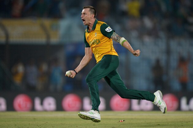 CHITTAGONG, BANGLADESH - MARCH 24:  Dale Steyn of South Africa celebrates running out Ross Taylor of New Zealand to win the ICC World Twenty20 Bangladesh 2014 Group 1 match between New Zealand and South Africa at Zahur Ahmed Chowdhury Stadium on March 24, 2014 in Chittagong, Bangladesh.  (Photo by Gareth Copley/Getty Images)