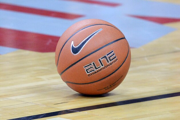 LAS VEGAS, NV - NOVEMBER 19:  A basketball is seen on the court before a game between the Arizona State Sun Devils and the UNLV Rebels at the Thomas & Mack Center on November 19, 2013 in Las Vegas, Nevada.  (Photo by Ethan Miller/Getty Images)