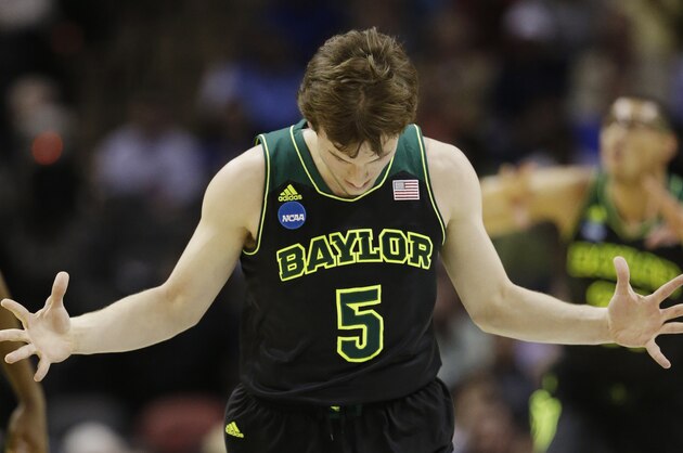 Baylor guard Brady Heslip reacts against Creighton during the first half of a third-round game in the NCAA college basketball tournament Sunday, March 23, 2014, in San Antonio. (AP Photo/David J. Phillip) Baylor guard Brady Heslip reacts against Creighton during the first half of a third-round game in the NCAA college basketball tournament Sunday, March 23, 2014, in San Antonio. (AP Photo/David J. Phillip)