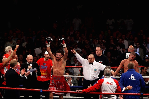LIVERPOOL, ENGLAND - OCTOBER 15: Nathan Cleverly of Wales celebrates victory over Tony Bellew of England after their WBO Light-Heavyweight Championship of the World fight held at Liverpool Echo Arena on October 15, 2011 in Liverpool, England. (Photo by Dean Mouhtaropoulos/Getty Images) LIVERPOOL, ENGLAND - OCTOBER 15: Nathan Cleverly of Wales celebrates victory over Tony Bellew of England after their WBO Light-Heavyweight Championship of the World fight held at Liverpool Echo Arena on October 15, 2011 in Liverpool, England. (Photo by Dean Mouhtaropoulos/Getty Images)