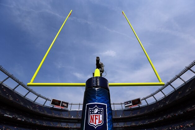 DENVER, CO - SEPTEMBER 23: The goal post aims skyward as the field it ready for the Houston Texans and the Denver Broncos as they face off at Sports Authority Field at Mile High on September 23, 2012 in Denver, Colorado. (Photo by Doug Pensinger/Getty Images) DENVER, CO - SEPTEMBER 23: The goal post aims skyward as the field it ready for the Houston Texans and the Denver Broncos as they face off at Sports Authority Field at Mile High on September 23, 2012 in Denver, Colorado. (Photo by Doug Pensinger/Getty Images)