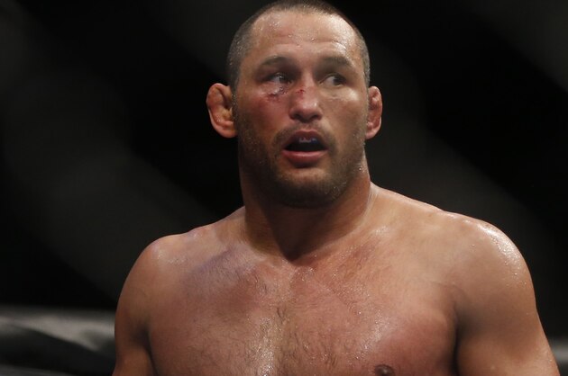 Dan Henderson during his UFC 157 light heavyweight mixed martial arts match against Lyoto Machida in Anaheim, Calif., Saturday, Feb. 23, 2013. (AP Photo/Jae C. Hong)