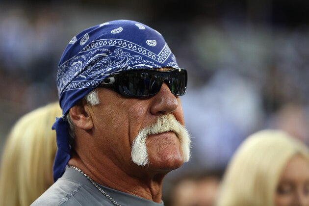 ARLINGTON, TX - SEPTEMBER 08:   Former wrester, Hulk Hogan at AT&T Stadium before a Sunday night game between the New York Giants and the Dallas Cowboys on September 8, 2013 in Arlington, Texas.  (Photo by Ronald Martinez/Getty Images)