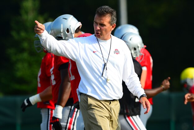 Aug 19, 2013; Columbus, OH, USA; Ohio State Buckeyes head coach Urban Meyer during practice at Ackerman Road Field. Mandatory Credit: Andrew Weber-USA TODAY Sports