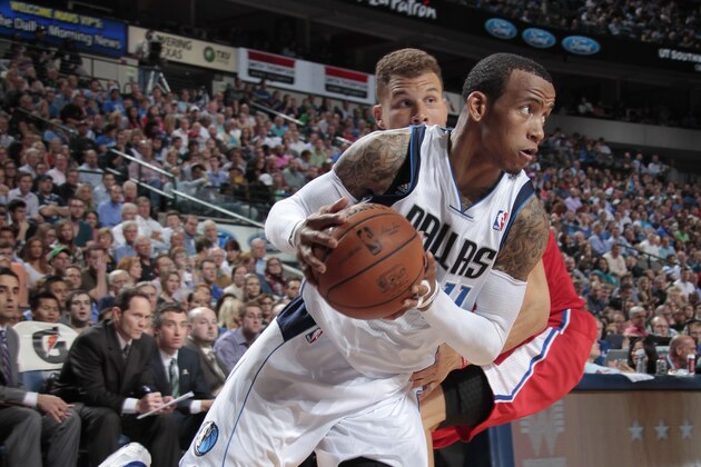 DALLAS, TX - MARCH 27: Monta Ellis #11 of the Dallas Mavericks drives against Blake Griffin #32 of the Los Angeles Clippers on March 27, 2014 at the American Airlines Center in Dallas, Texas. NOTE TO USER: User expressly acknowledges and agrees that, by downloading and or using this photograph, User is consenting to the terms and conditions of the Getty Images License Agreement. Mandatory Copyright Notice: Copyright 2014 NBAE (Photo by Danny Bollinger/NBAE via Getty Images)
