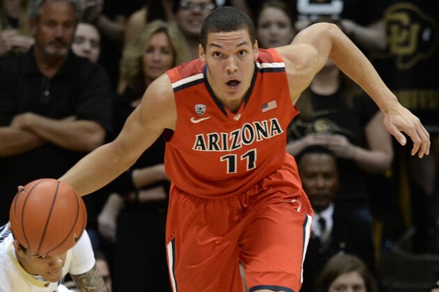 Feb 22, 2014; Boulder, CO, USA; Arizona Wildcats forward Aaron Gordon (11) following a turnover against the Colorado Buffaloes in the first half at the Coors Events Center. Mandatory Credit: Ron Chenoy-USA TODAY Sports Feb 22, 2014; Boulder, CO, USA; Arizona Wildcats forward Aaron Gordon (11) following a turnover against the Colorado Buffaloes in the first half at the Coors Events Center. Mandatory Credit: Ron Chenoy-USA TODAY Sports
