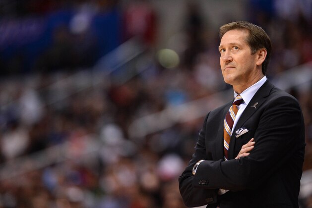 LOS ANGELES, CA - MARCH 10: Jeff Hornacek of the Phoenix Suns looks on during a game against the Los Angeles Clippers at Staples Center on March 10, 2014 in Los Angeles, California. NOTE TO USER: User expressly acknowledges and agrees that, by downloading and/or using this Photograph, user is consenting to the terms and conditions of the Getty Images License Agreement. Mandatory Copyright Notice: Copyright 2014 NBAE (Photo by Noah Graham/NBAE via Getty Images)