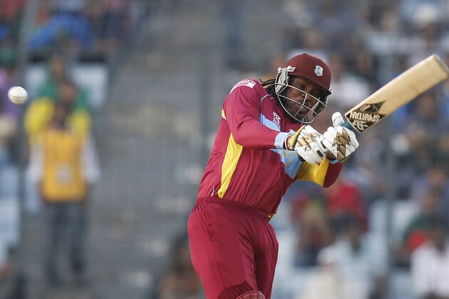 West Indies' batsman Chris Gayle plays a shot during their ICC Twenty20 Cricket World Cup match against Australia in Dhaka, Bangladesh, Friday, March 28, 2014. (AP Photo/Aijaz Rahi) West Indies' batsman Chris Gayle plays a shot during their ICC Twenty20 Cricket World Cup match against Australia in Dhaka, Bangladesh, Friday, March 28, 2014. (AP Photo/Aijaz Rahi)