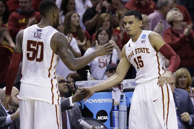 Iowa State's DeAndre Kane (50) and Naz Long (15) during the second half of a second-round game against North Carolina Central in the NCAA college basketball tournament Friday, March 21, 2014, in San Antonio. (AP Photo/Eric Gay) Iowa State's DeAndre Kane (50) and Naz Long (15) during the second half of a second-round game against North Carolina Central in the NCAA college basketball tournament Friday, March 21, 2014, in San Antonio. (AP Photo/Eric Gay)