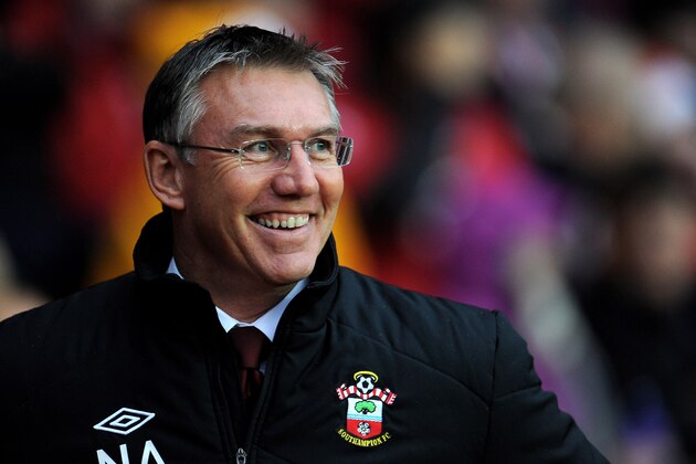 SOUTHAMPTON, ENGLAND - DECEMBER 22:  Nigel Adkins the Southampton manager looks on during the Barclays Premier League match between Southampton and Sunderland at St Mary's Stadium on December 22, 2012 in Southampton, England.  (Photo by Tom Dulat/Getty Images)