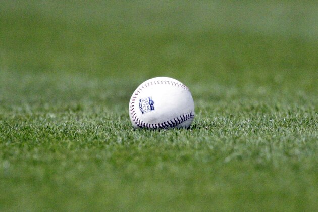 HOUSTON,TX - APRIL 20: A baseball with the Astros 50th Anniversary logo sits in the grass during the game between the Los Angeles Dodgers and the Houston Astros on April 20, 2012 at Minute Maid Park in Houston, Texas.(Photo by Bob Levey/Getty Images) HOUSTON,TX - APRIL 20: A baseball with the Astros 50th Anniversary logo sits in the grass during the game between the Los Angeles Dodgers and the Houston Astros on April 20, 2012 at Minute Maid Park in Houston, Texas.(Photo by Bob Levey/Getty Images)