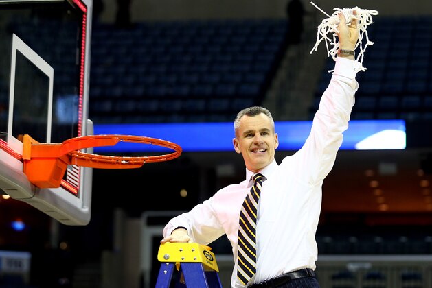 MEMPHIS, TN - MARCH 29:  Head coach Billy Donovan of the Florida Gators cuts the net after defeating the Dayton Flyers 62-52 in the south regional final of the 2014 NCAA Men's Basketball Tournament at the FedExForum on March 29, 2014 in Memphis, Tennessee.  (Photo by Streeter Lecka/Getty Images)