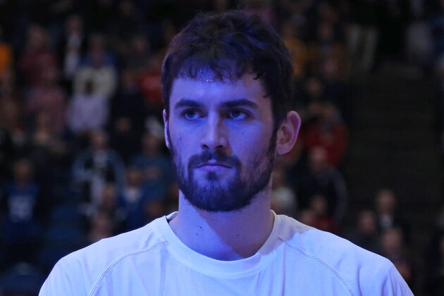 MINNEAPOLIS, MN - FEBRUARY 4: Kevin Love #42 of the Minnesota Timberwolves stands on the court before the game against the Los Angeles Lakers on February 4, 2014 at Target Center in Minneapolis, Minnesota. NOTE TO USER: User expressly acknowledges and agrees that, by downloading and or using this Photograph, user is consenting to the terms and conditions of the Getty Images License Agreement. Mandatory Copyright Notice: Copyright 2014 NBAE (Photo by Jordan Johnson/NBAE via Getty Images) MINNEAPOLIS, MN - FEBRUARY 4: Kevin Love #42 of the Minnesota Timberwolves stands on the court before the game against the Los Angeles Lakers on February 4, 2014 at Target Center in Minneapolis, Minnesota. NOTE TO USER: User expressly acknowledges and agrees that, by downloading and or using this Photograph, user is consenting to the terms and conditions of the Getty Images License Agreement. Mandatory Copyright Notice: Copyright 2014 NBAE (Photo by Jordan Johnson/NBAE via Getty Images)