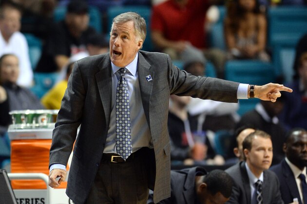 LAS VEGAS, NV - MARCH 13:  Head coach Mike Montgomery of the California Golden Bears questions an official's call during a quarterfinal game of the Pac-12 Basketball Tournament against the Colorado Buffaloes at the MGM Grand Garden Arena on March 13, 2014 in Las Vegas, Nevada. Colorado won 59-56.  (Photo by Ethan Miller/Getty Images)