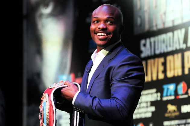 NEW YORK, NY - FEBRUARY 06: Timothy Bradley looks on during the press conference to promote his upcoming WBO welterweight championship rematch fight against Manny Pacquiao at New World Stages on February 6, 2014 in New York City.  (Photo by Maddie Meyer/Getty Images)