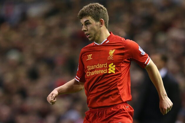 LIVERPOOL, ENGLAND - MARCH 26:  Jon Flanagan of Liverpool in action during the Barclays Premier League match between Liverpool and Sunderland at Anfield on March 26, 2014 in Liverpool, England.  (Photo by Alex Livesey/Getty Images)