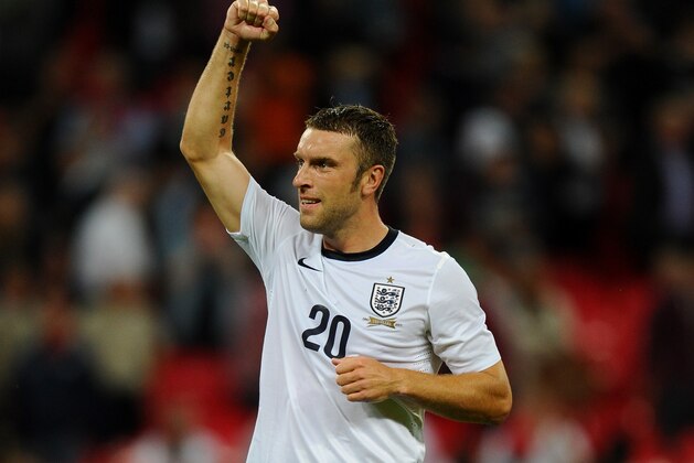 LONDON, ENGLAND - AUGUST 14:  Rickie Lambert of England gestures to the crowd after winning the International Friendly match between England and Scotland at Wembley Stadium on August 14, 2013 in London, England.  (Photo by Mike Hewitt/Getty Images)