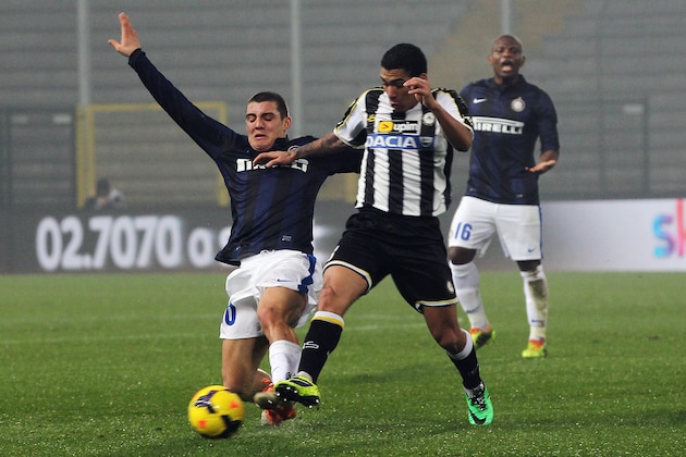 Inter Milan's Mateo Kovacic, left, and Udinese's Allan vie for the ball during an Italian Cup soccer match, between Udinese and Inter at the Friuli Stadium in Udine, Italy, Thursday, Jan. 9, 2014. (AP Photo/Paolo Giovannini) Inter Milan's Mateo Kovacic, left, and Udinese's Allan vie for the ball during an Italian Cup soccer match, between Udinese and Inter at the Friuli Stadium in Udine, Italy, Thursday, Jan. 9, 2014. (AP Photo/Paolo Giovannini)