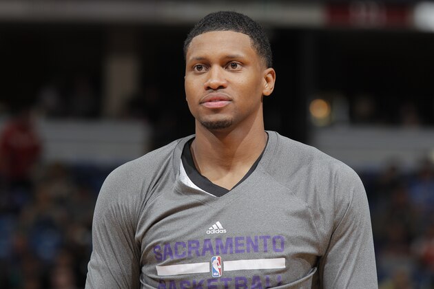 SACRAMENTO, CA - MARCH 26: Rudy Gay #8 of the Sacramento Kings in a game against New York Knicks on March 26, 2014 at Sleep Train Arena in Sacramento, California. NOTE TO USER: User expressly acknowledges and agrees that, by downloading and or using this photograph, User is consenting to the terms and conditions of the Getty Images Agreement. Mandatory Copyright Notice: Copyright 2014 NBAE (Photo by Rocky Widner/NBAE via Getty Images)