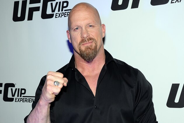 LAS VEGAS, NV - FEBRUARY 22:  Actor and WWE personality 'Stone Cold' Steve Austin attends the UFC 170 event at the Mandalay Bay Events Center on February 22, 2014 in Las Vegas, Nevada.  (Photo by Ethan Miller/Getty Images)