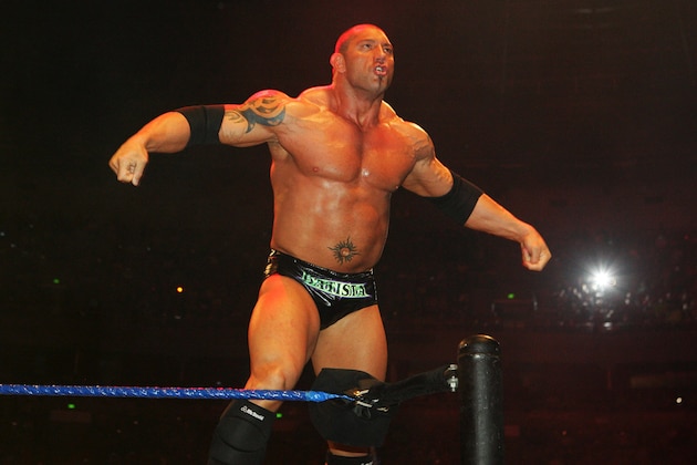 SYDNEY, AUSTRALIA - JUNE 15:  Batista poses in the ring during WWE Smackdown at Acer Arena on June 15, 2008 in Sydney, Australia.  (Photo by Gaye Gerard/Getty Images)